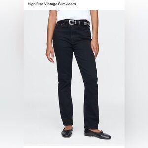 Gap High Rise Vintage Slim Black Jeans 34 / 18R
